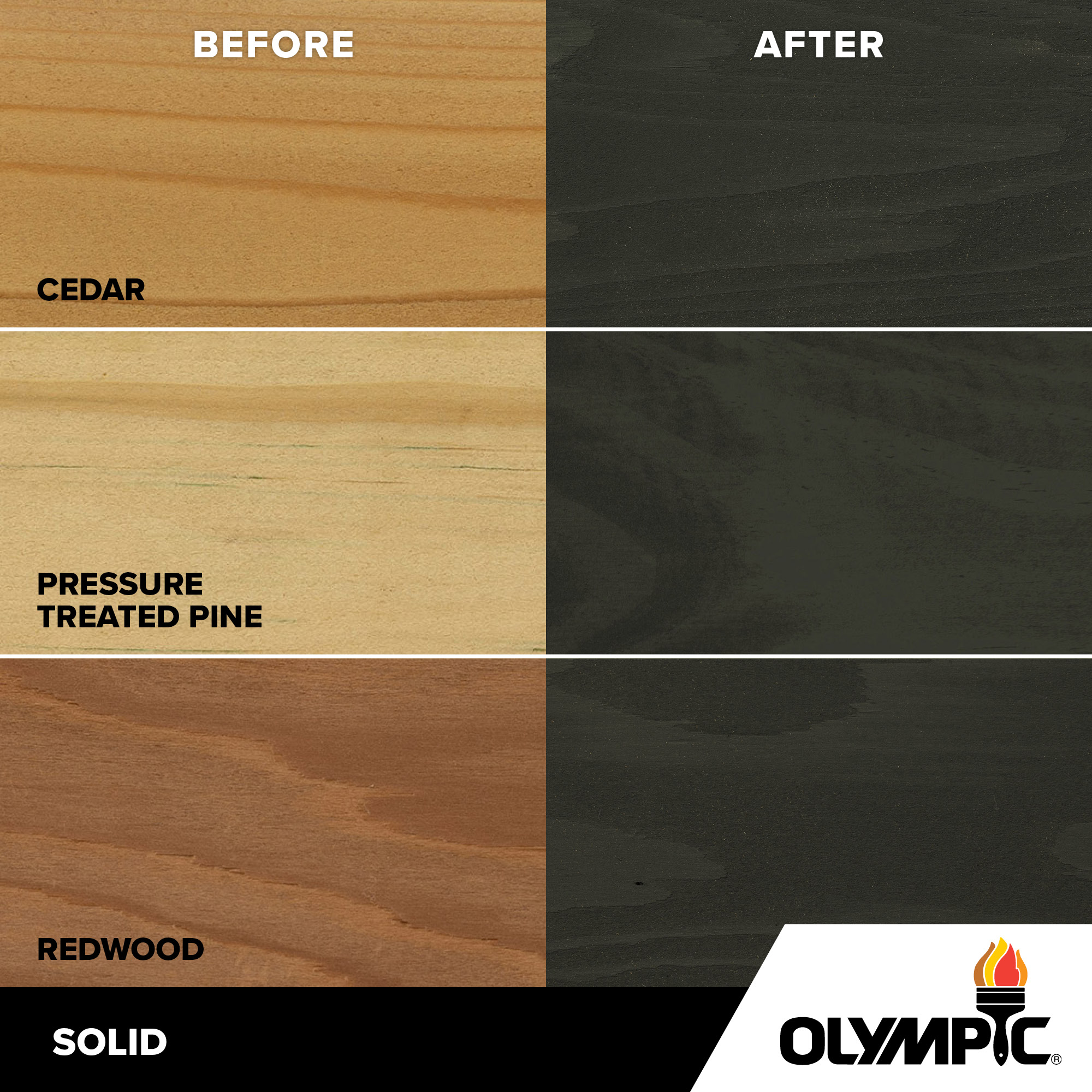 Exterior Wood Stain Colors - Deep Charcoal - Wood Stain Colors From Olympic.com