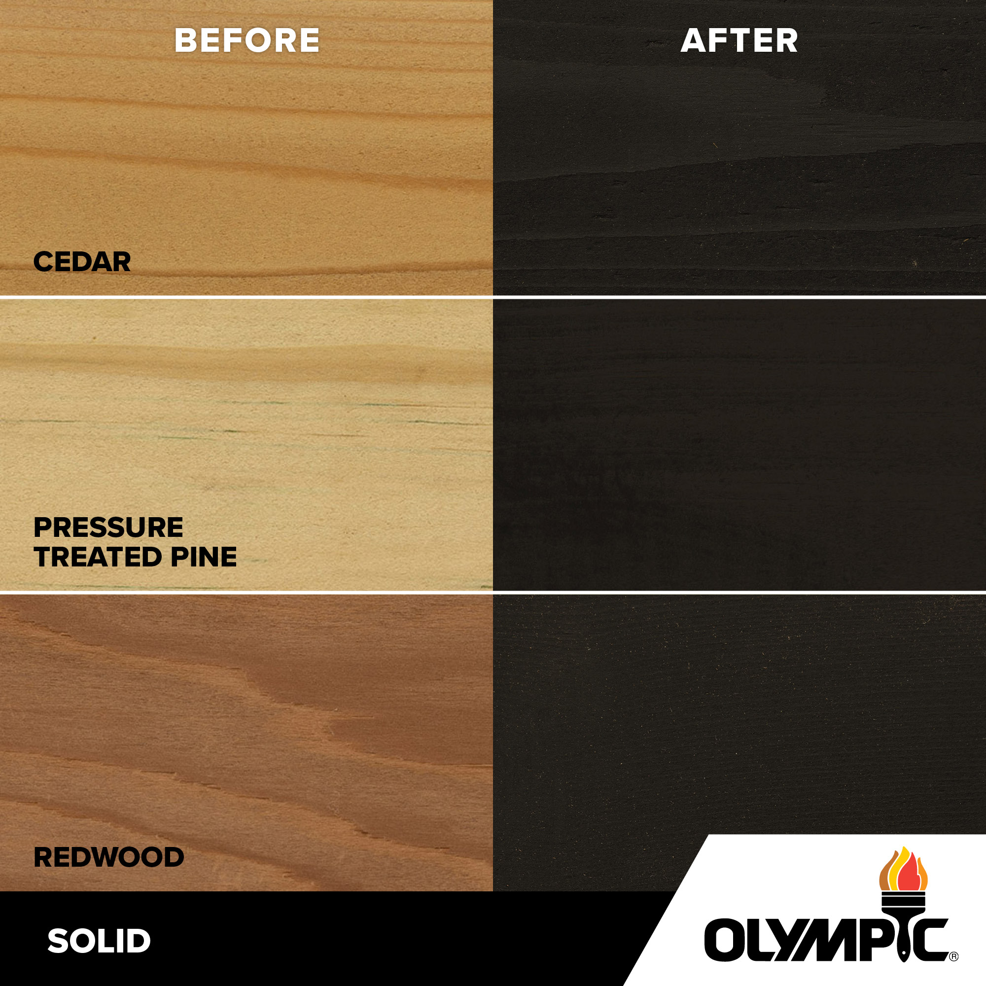 Exterior Wood Stain Colors - Ebony - Wood Stain Colors From Olympic.com
